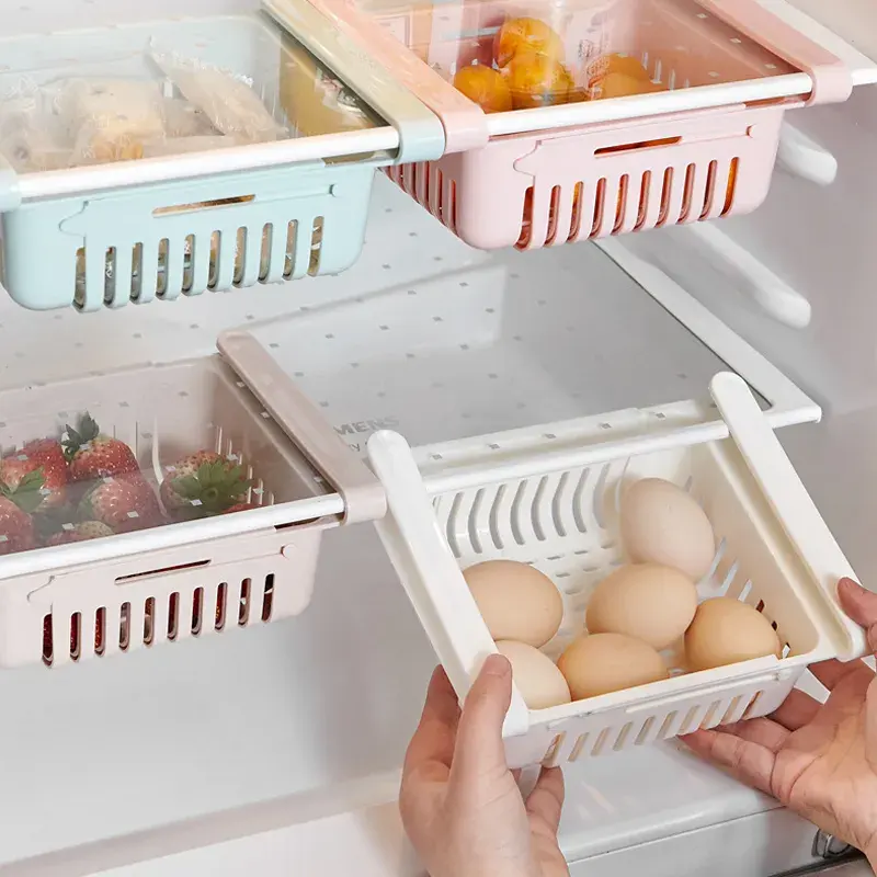 منظم الثلاجة ، درج ثلاجة ، رف تخزين حاوية بلاستيكية ، بيض الفاكهة ، إكسسوارات المطبخ