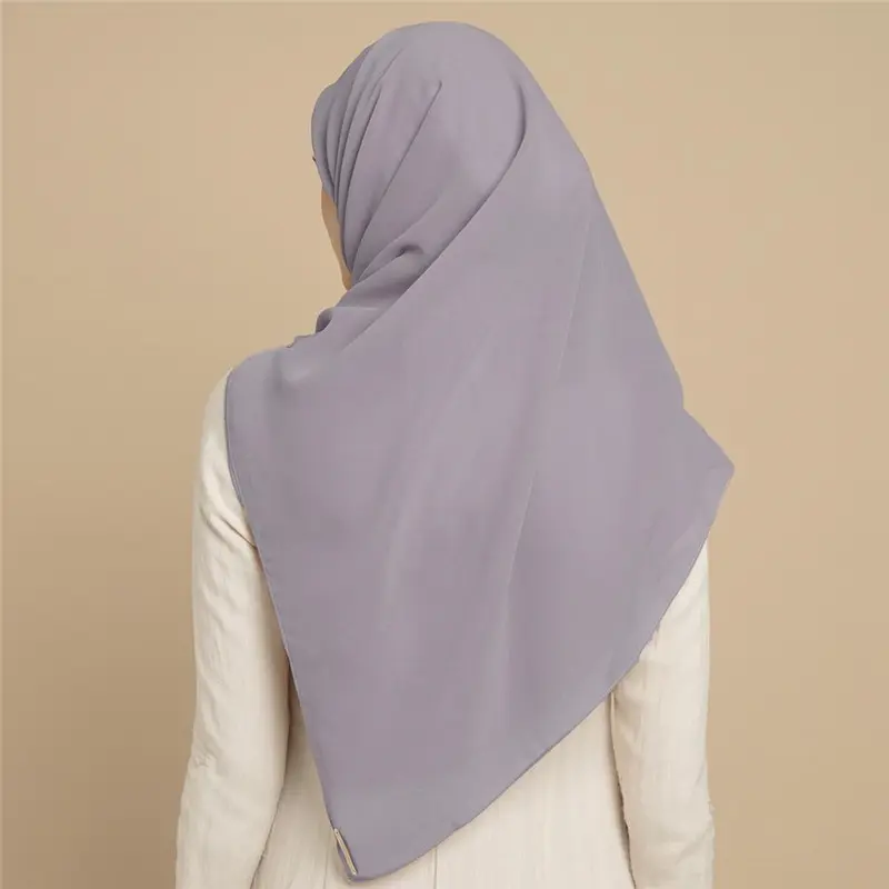  الحجاب اللؤلؤ وشاح شيفون أزياء بلون 110*110 سنتيمتر مربع زلة الحرير والأوشحة