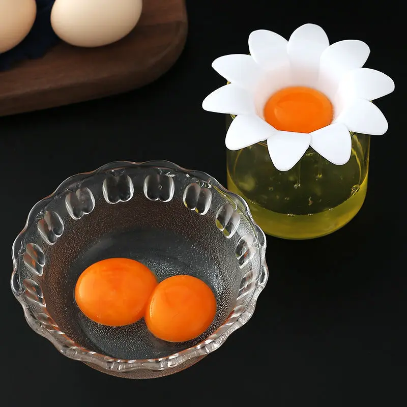 الإبداعية تصميم زهرة لطيفة فاصل البيض البلاستيكي أدوات المطبخ مستخرج البيض مقسم صفار البيض الأبيض