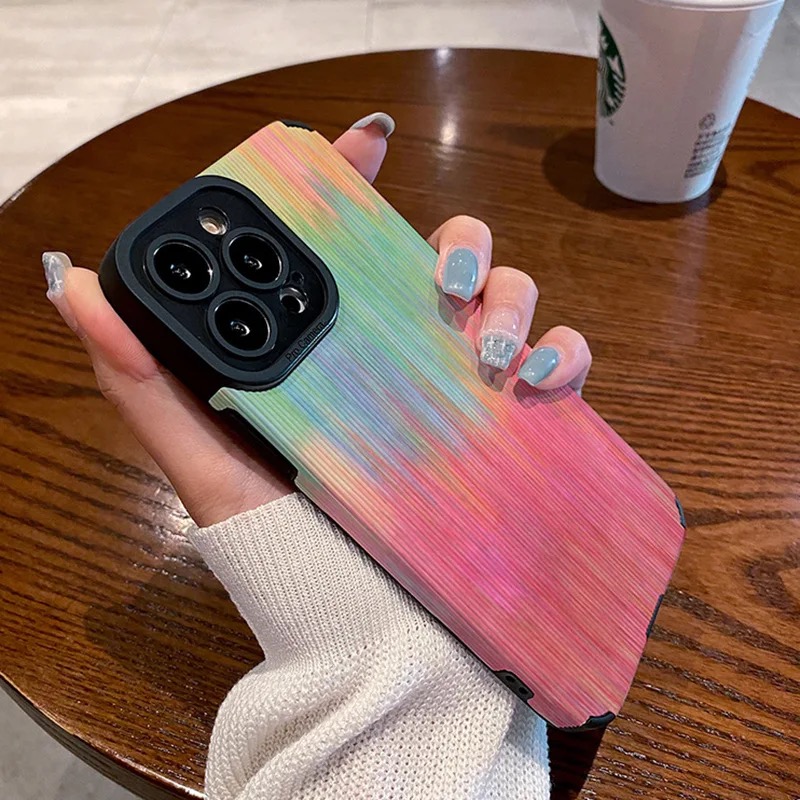 غطاء هاتف بألوان قوس قزح 